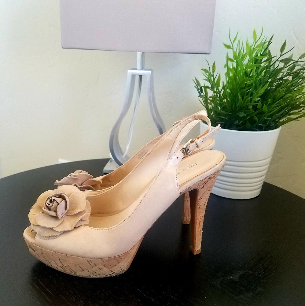 Nude flower heels